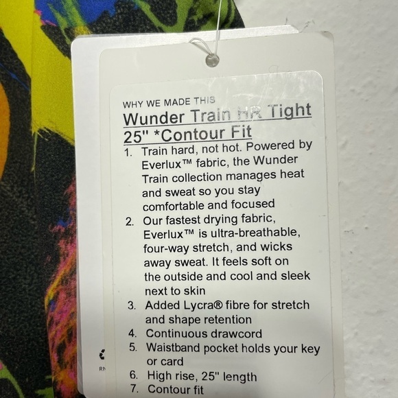 Lululemon Wunder Train Contour High-Rise Tight 25" Undertone Black Multi 6 P175 - Picture 6 of 9